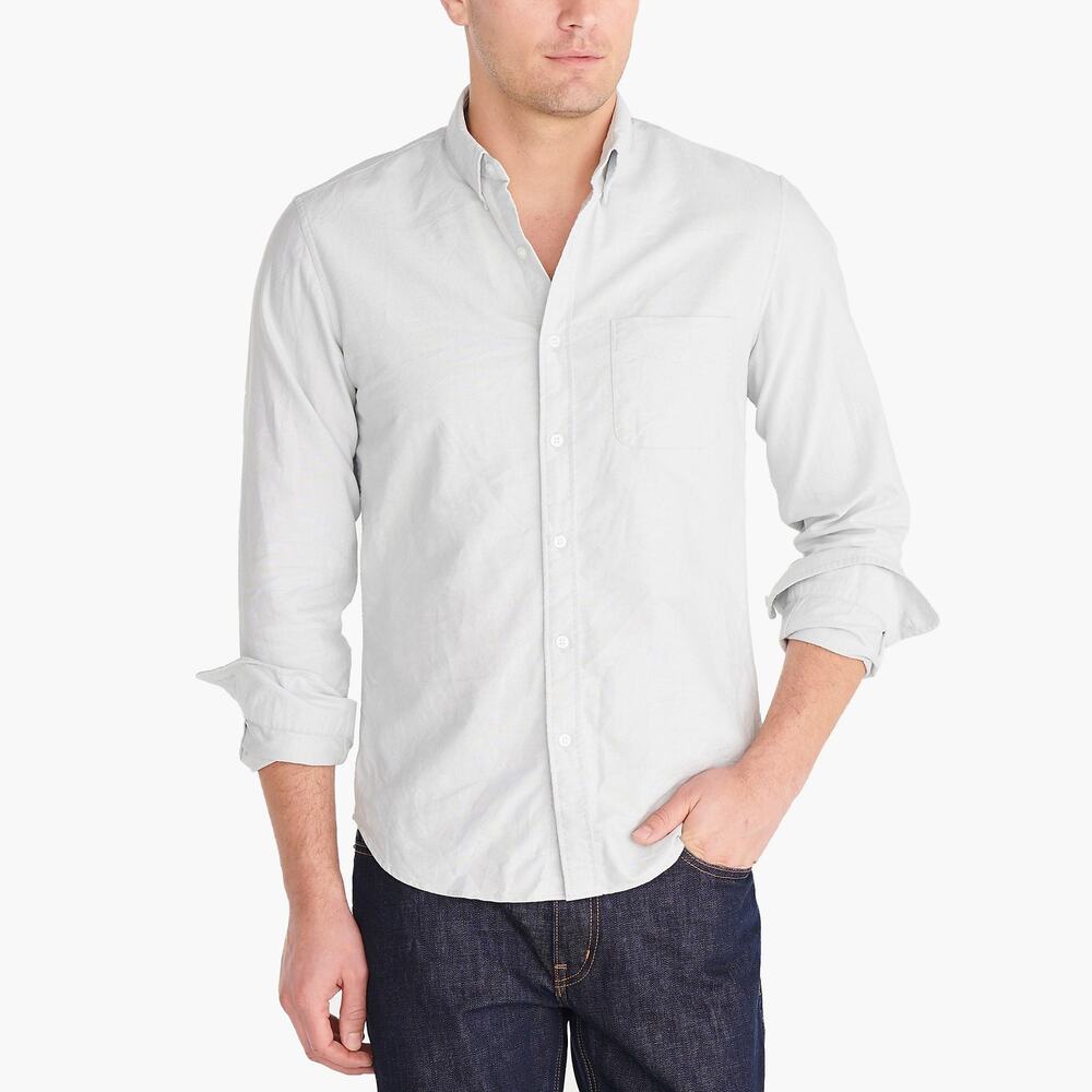 J.Crew Factory Slim flex oxford shirt Hthr Light Grey XL